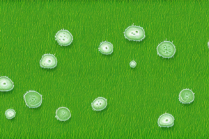 A lawn with various patches of discoloration