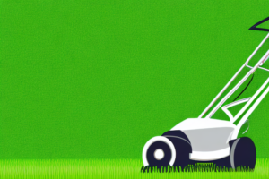 A lawn mower cutting grass